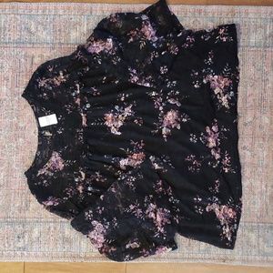 Black Floral Lace Swing (Babydoll) Top